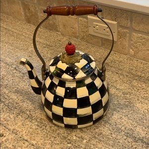 Mackenzie-childs tea kettle black and white